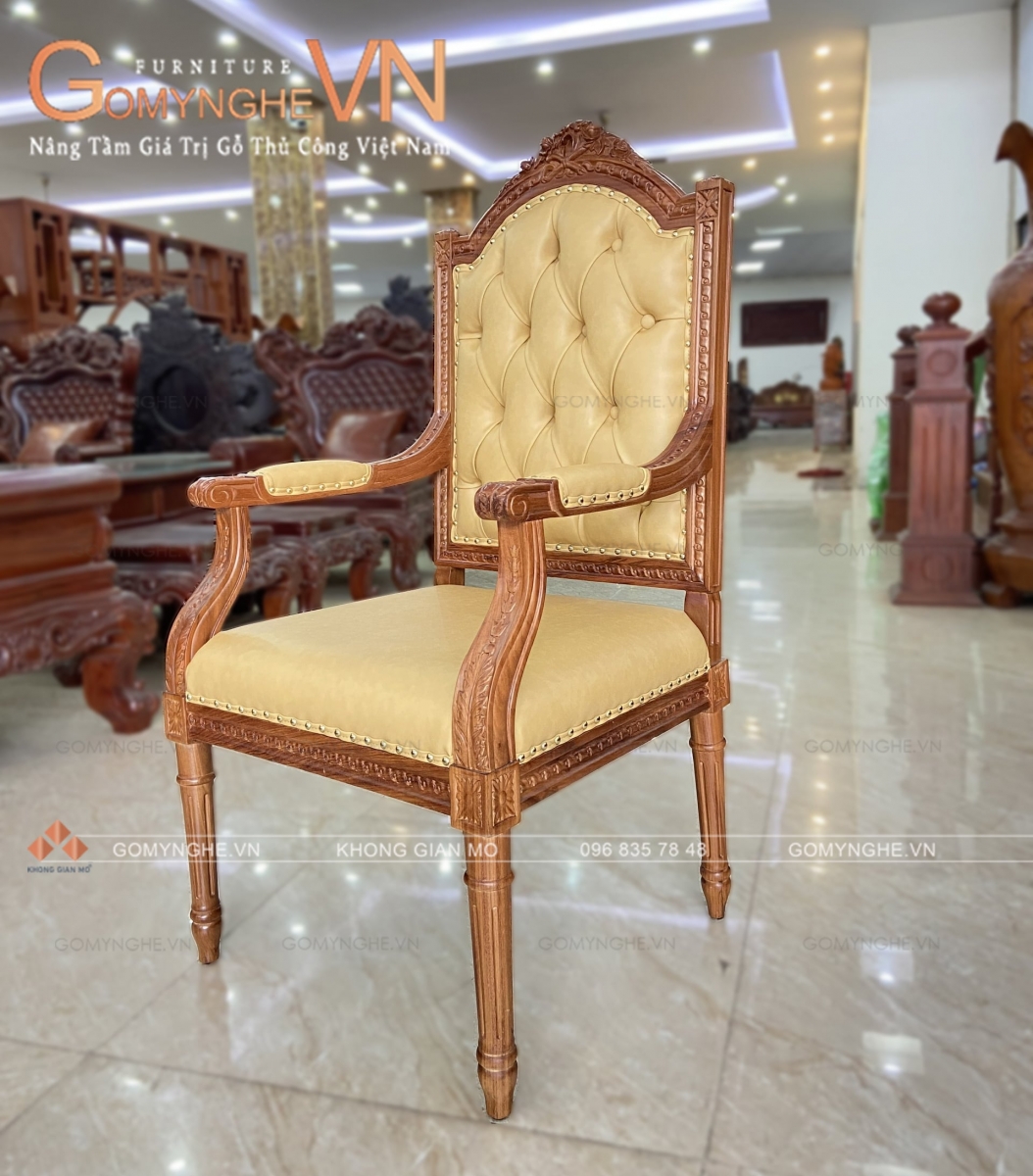 Ghế giám đốc gỗ gõ tự nhiên mạ vàng, mẫu tổng thống putin