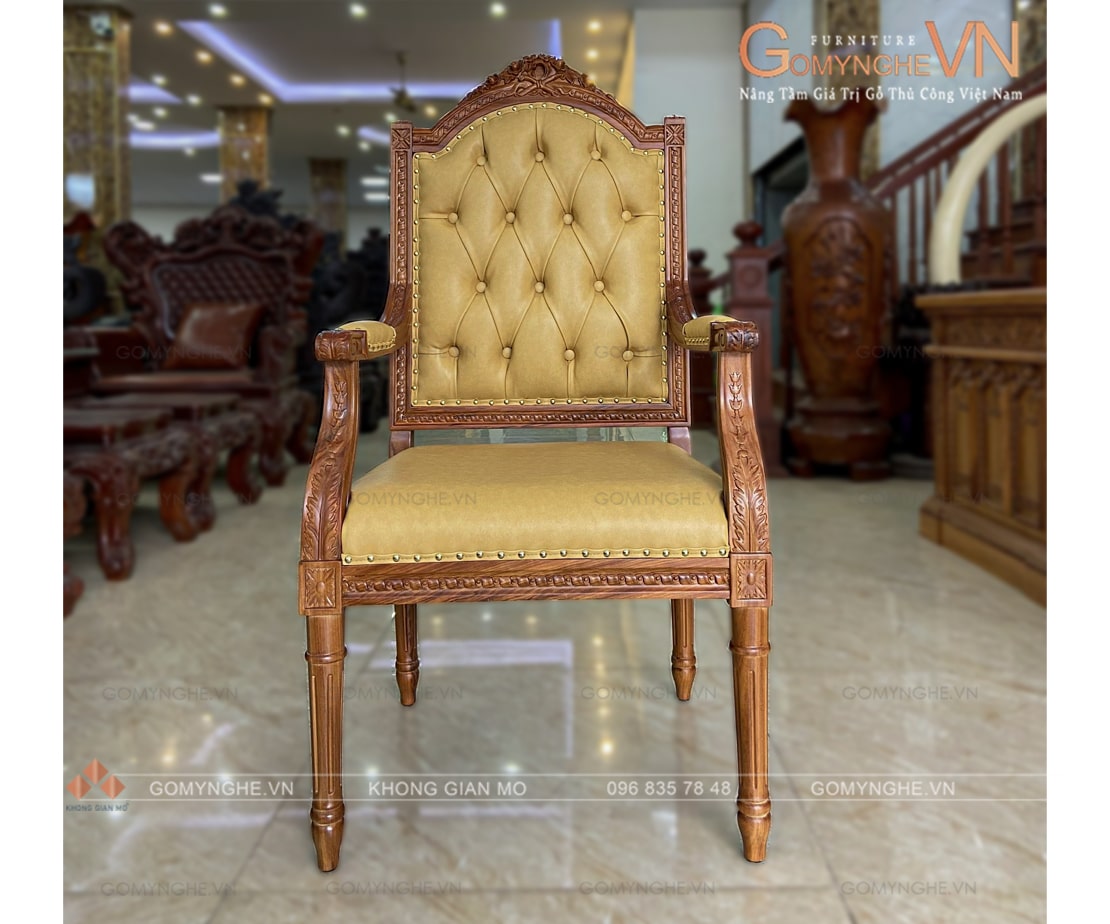 Ghế giám đốc gỗ gõ tự nhiên mạ vàng, mẫu tổng thống putin