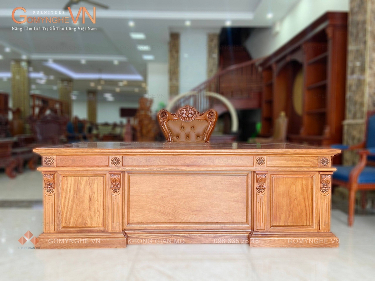 Bàn làm việc giám đốc phong cách Châu Âu thanh lịch, kích thước 2170
