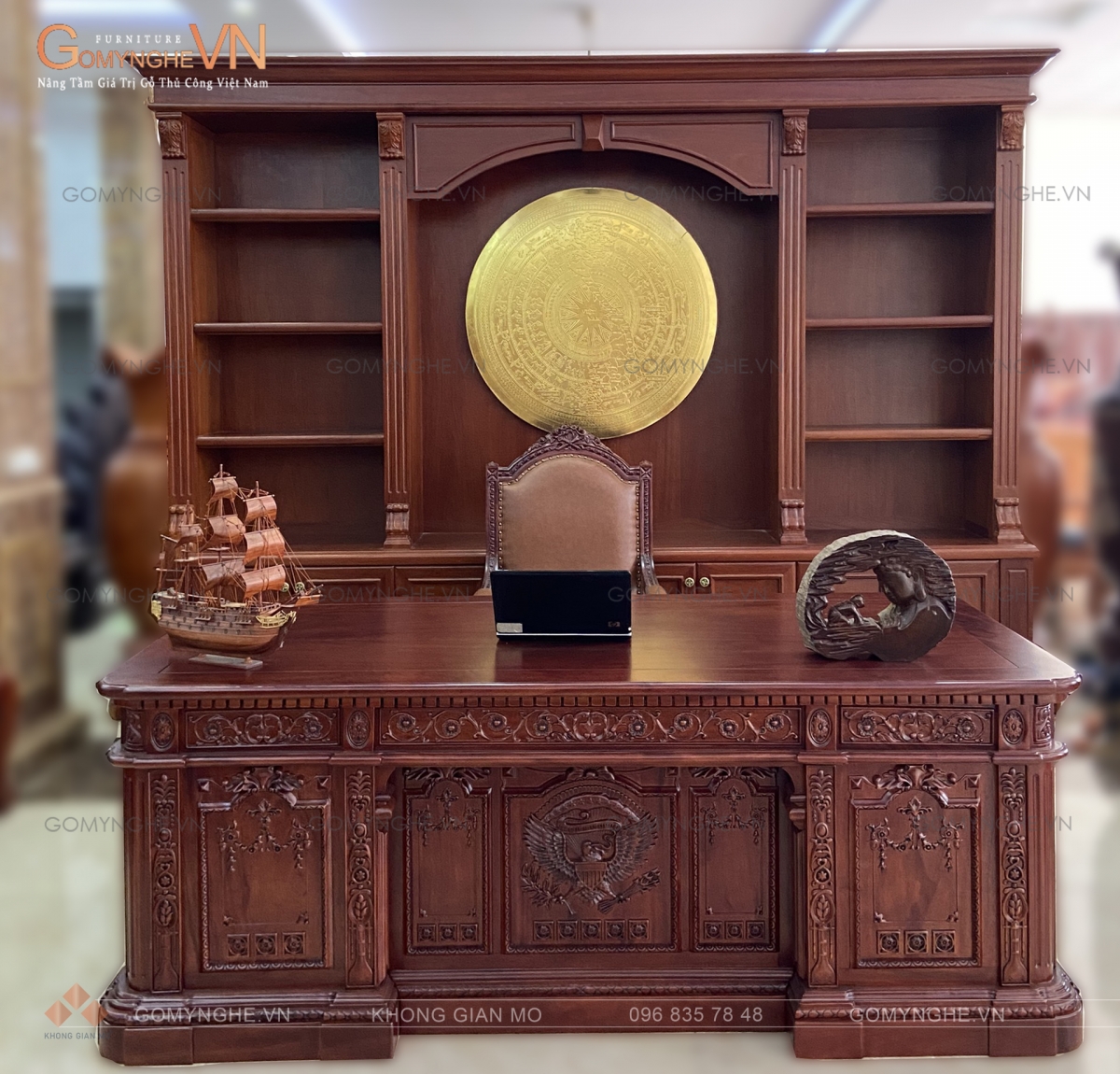 Tủ tài liệu gỗ gõ đỏ