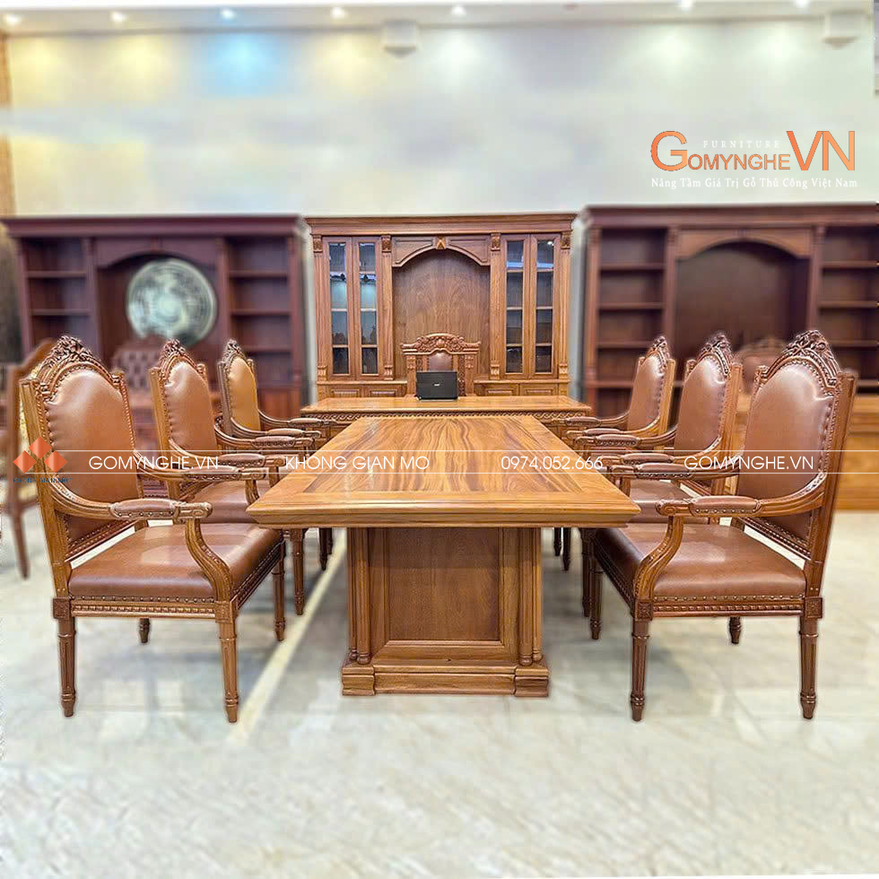 Bộ bàn ghế họp đẹp Bộ bàn ghế phòng họp đẹp bằng gỗ tự nhiên