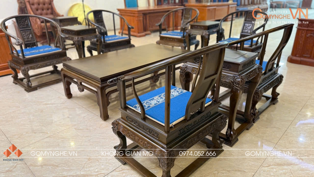 Bộ bàn trà truyền thống BỘ BÀN GHÊ gỗ tự nhiên