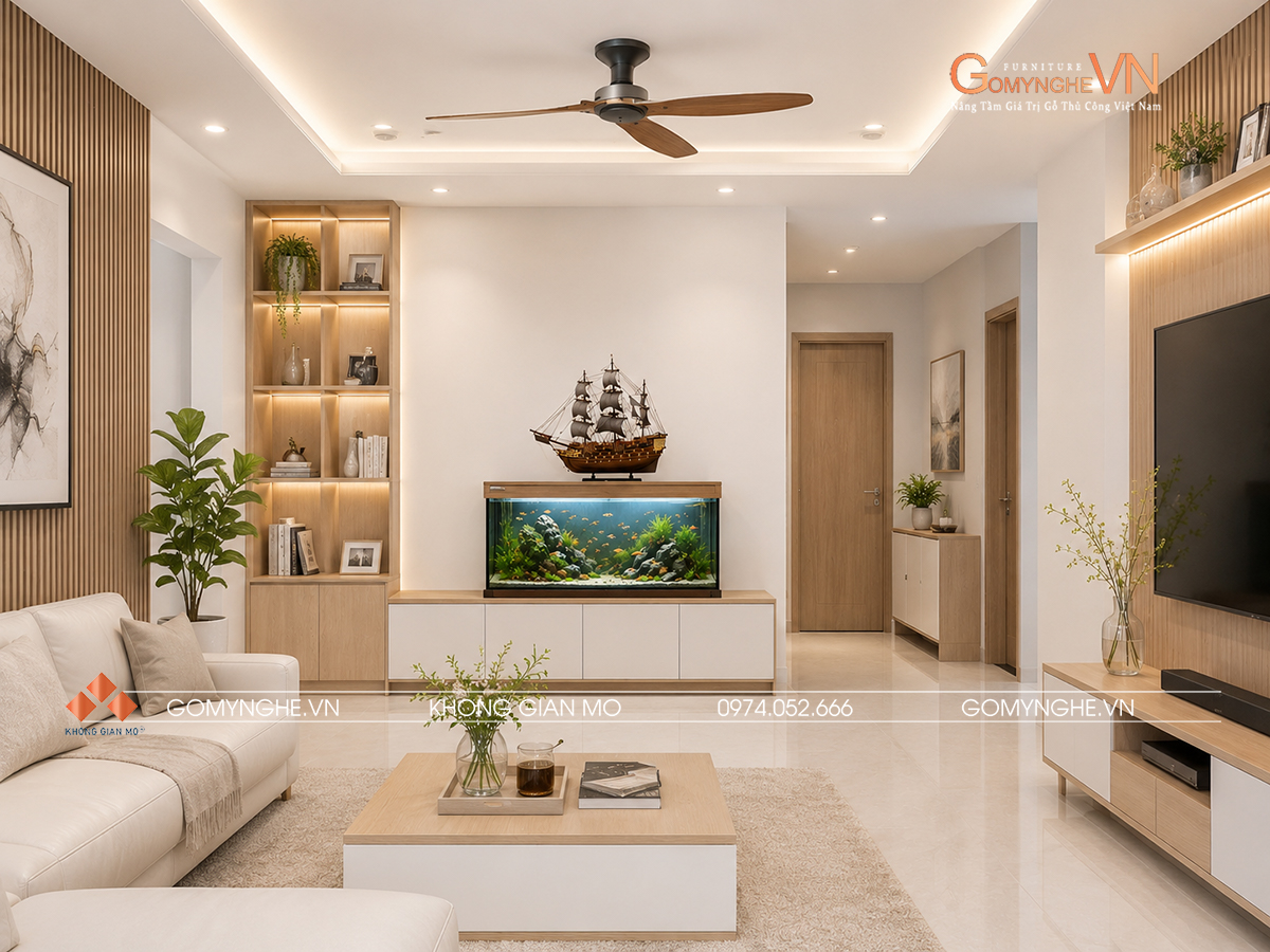 Thuyền buồm gỗ decor 