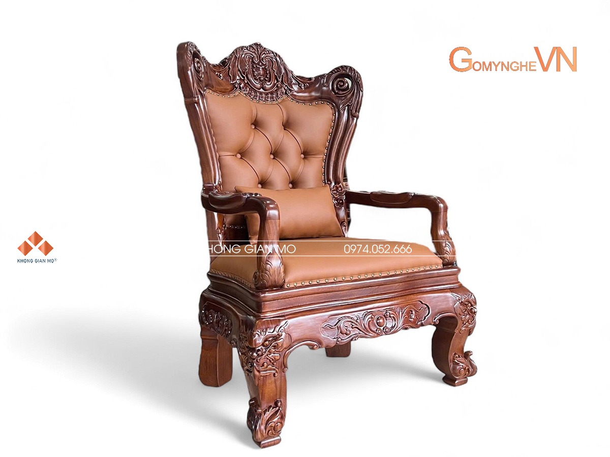Ghế lãnh đạo - ghế chủ tịch Ghế lãnh đạo, chủ tịch gỗ gõ đỏ bọc da thật
