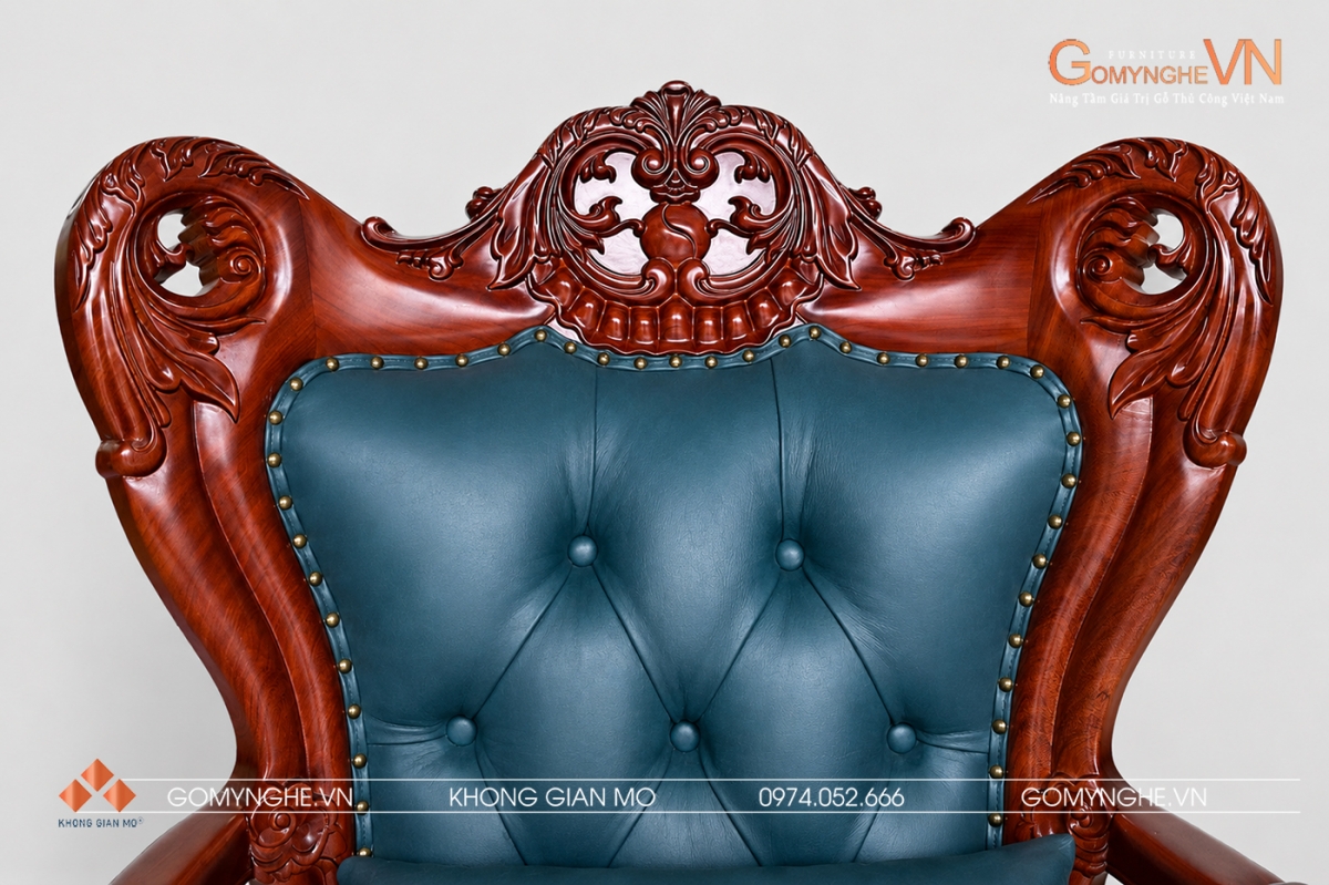 Ghế lãnh đaok - chủ tịch Ghế lãnh đạo - chủ tịch gỗ gõ đỏ bọc da thật