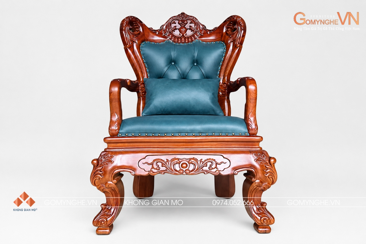 Ghế lãnh đạo - chủ tịch Ghế lãnh đạo, chủ tịch gỗ gõ đỏ bọc da thật