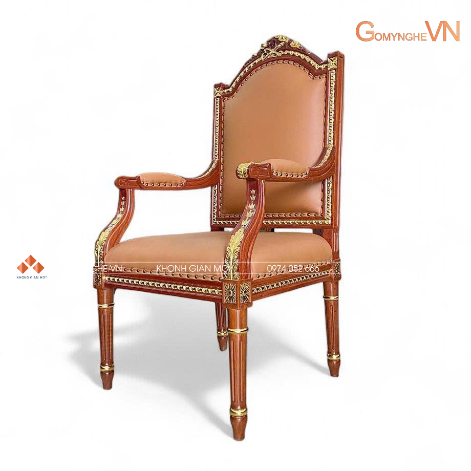 GGhế Lãnh Đạo Mạ Vàng 24K Gỗ Gõ Đỏ Cao Cấp | Gomynghe Ghế Putin lãnh đạo mạ vàng 24K gỗ gõ đỏ Gomynghe