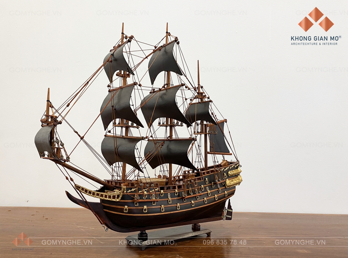 mô hình tàu chiến bằng gỗ Trắc 