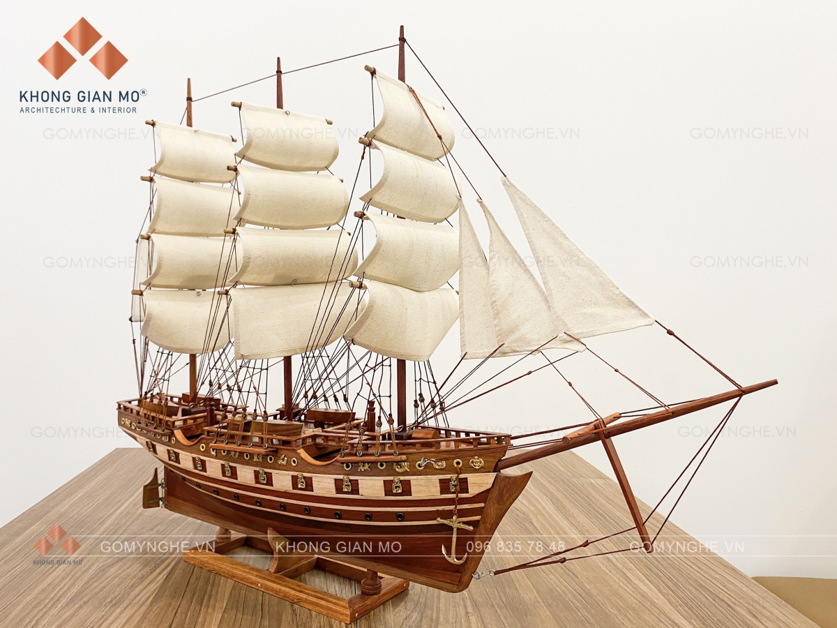 mô hình thuyền buồm vải phong thủy