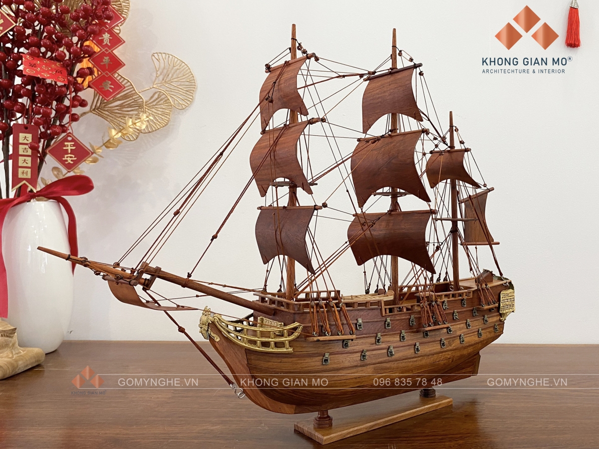Mô hình thuyền gỗ hương quà tặng sếp sinh nhật 