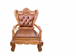 Kiệt Tác Ghế Chủ Tịch Gỗ Gõ Đỏ Bọc Da Nâu | Uy Quyền Hoàng Gia