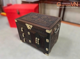 Hộp Đựng Trang Sức Uyên Ương Bằng Gỗ Trắc – Tinh Hoa Thủ Công Cao Cấp