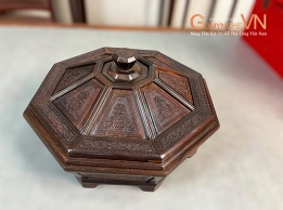 HỘP ĐỂ BÁNH KẸO BÁT GIÁC GỖ TRẮC