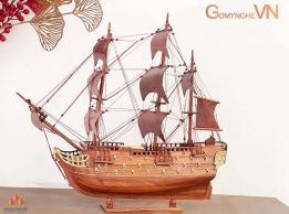 Mô hình thuyền buồm gỗ hương trang trí bàn làm việc lãnh đạo