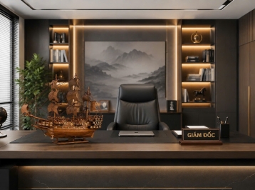 Vì sao mô hình thuyền buồm gỗ luôn được chọn để decor bàn làm việc giám đốc?