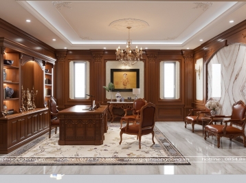 Thiết kế phòng chủ tịch đẳng cấp theo phong cách tân cổ điển – Chuẩn sang, chuẩn quyền lực