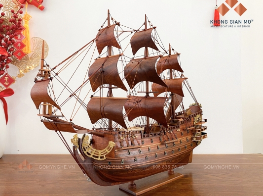 Mô Hình Thuyền Chiến Hạm Hoàng Gia HMS Victory Tàu Cổ Chiến Hạm Anh Quốc   Hàng Xuất Khẩu  Gỗ Căm Xe  Thân 80cm Showroom Tàu Thuyền Mô Hình Quà