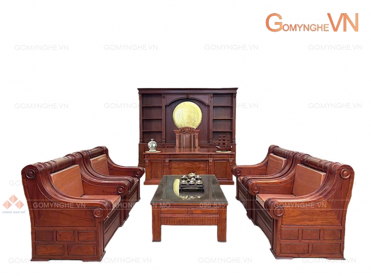  Bộ Bàn Ghế Sofa Pháo Gỗ Hương - Thiết Kế Độc Đáo Dành Cho Phòng Giám Đốc