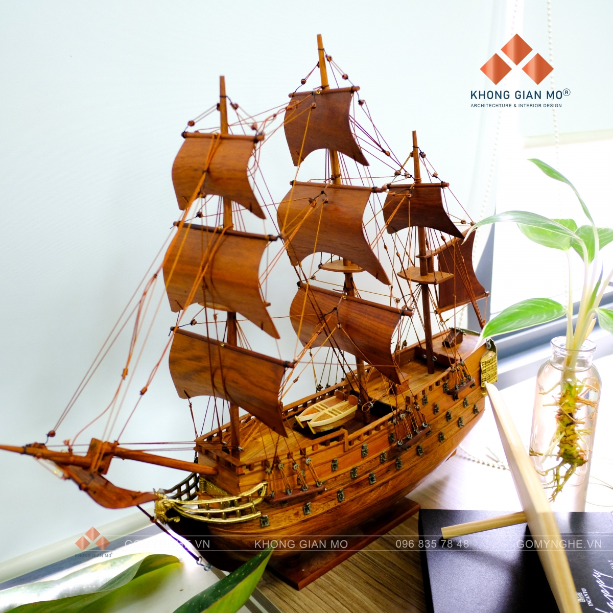 thuyền buồm gỗ Hương mỹ nghệ