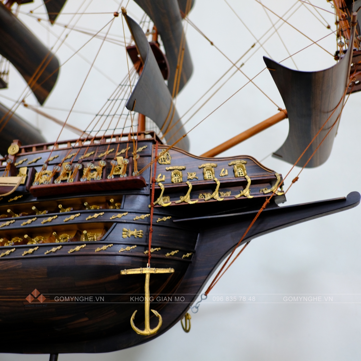 thuyền gỗ thuận buồm xuôi gió phong thủy trang trí Quà tặng ý nghĩa đẳng cấp