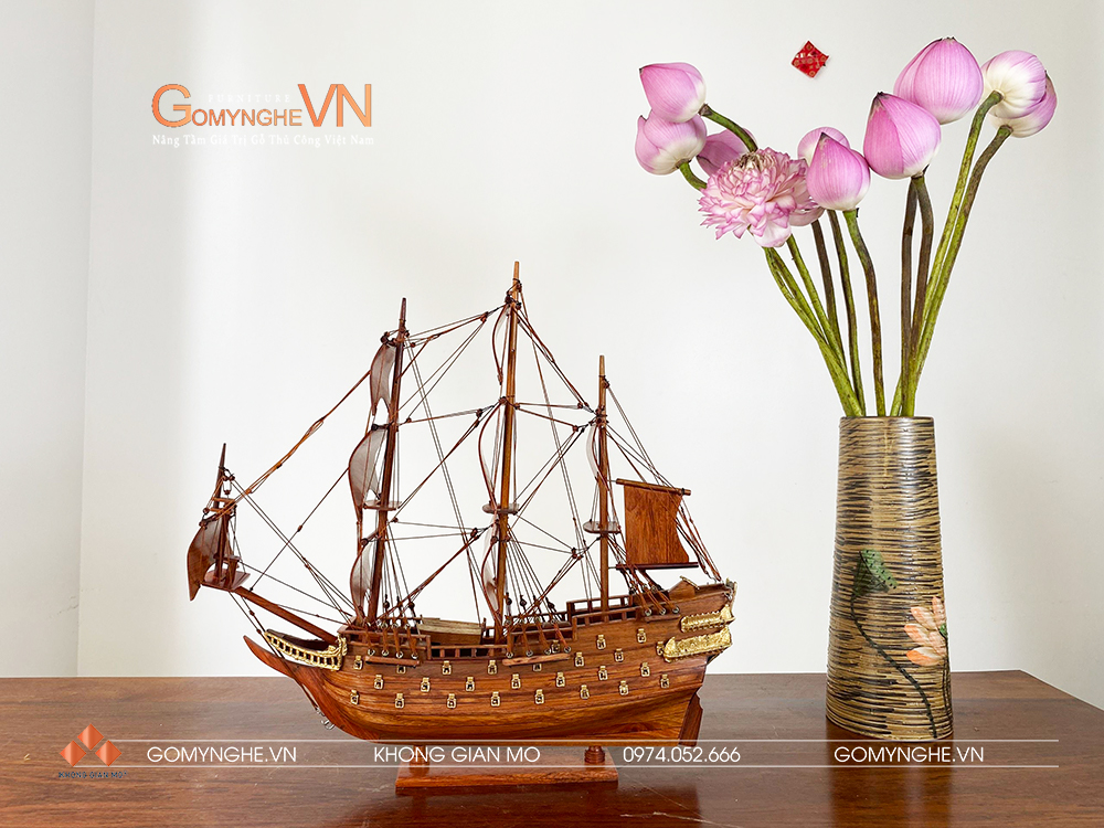 Thuyền gỗ đẹp quà tặng phong thủy