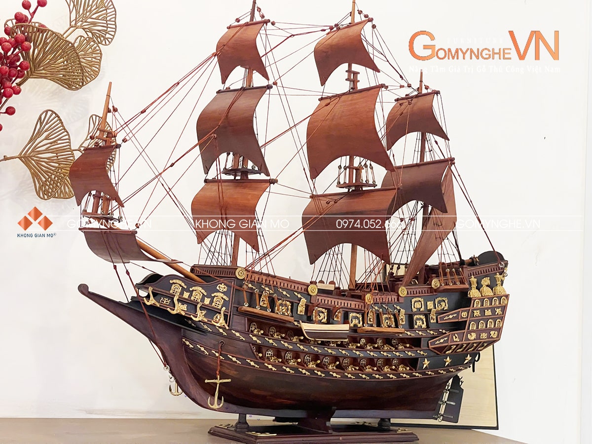 Thuyền gỗ trắc buồm hương VIP Thuyền gỗ trắc buồm hương